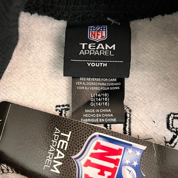 NEW Carolina Panthers NFL Team Apparel Youth Black Grey Letterman Jacket Sz L - Picture 5 of 13